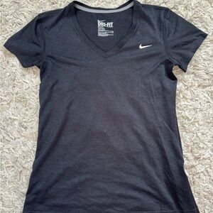 Nike Women's Charcoal V-Neck Dri-FIT Tee